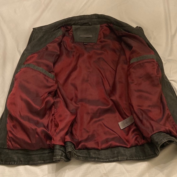 John Varvatos Charcoal Leather Jacket - Picture 4 of 7